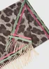Brown Leopard Tassel Scarf - One Size Image 2