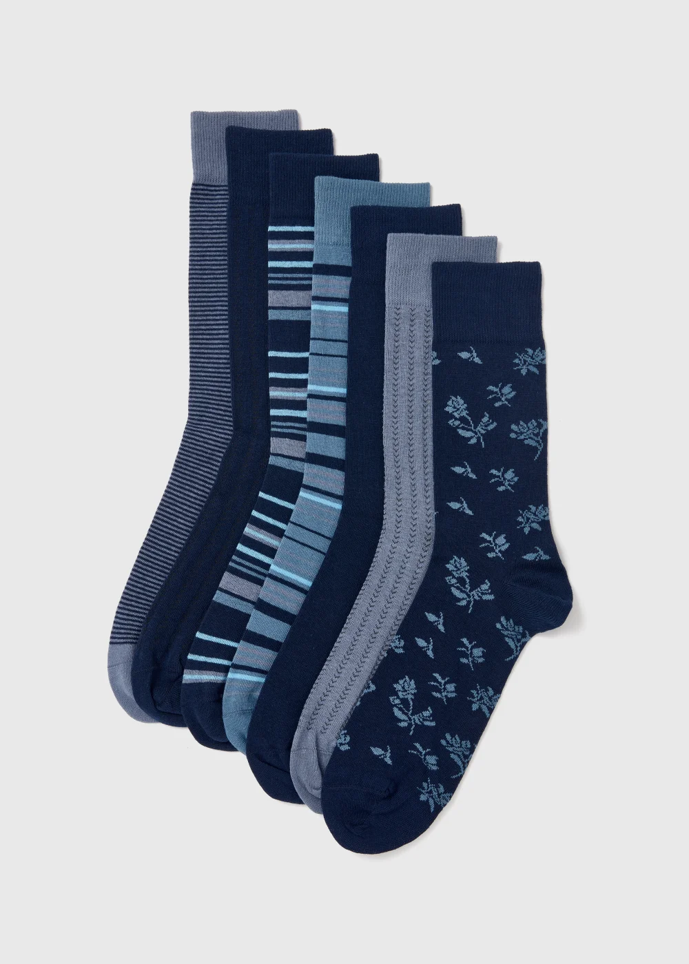 7 Pack Blue Socks - Sizes 6 - 8.5 Image 1