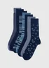 7 Pack Blue Socks - Sizes 6 - 8.5 Image 1