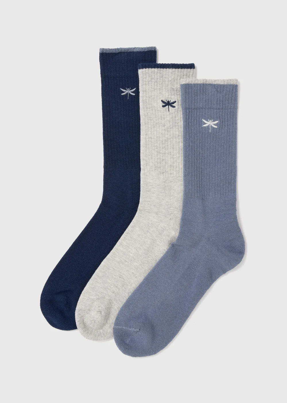 3 Pack Dragonfly Socks - 6-8.5 Image 1