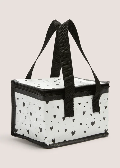White Hearts Lunch Bag (20cm x 12cm x 14cm) Image 1