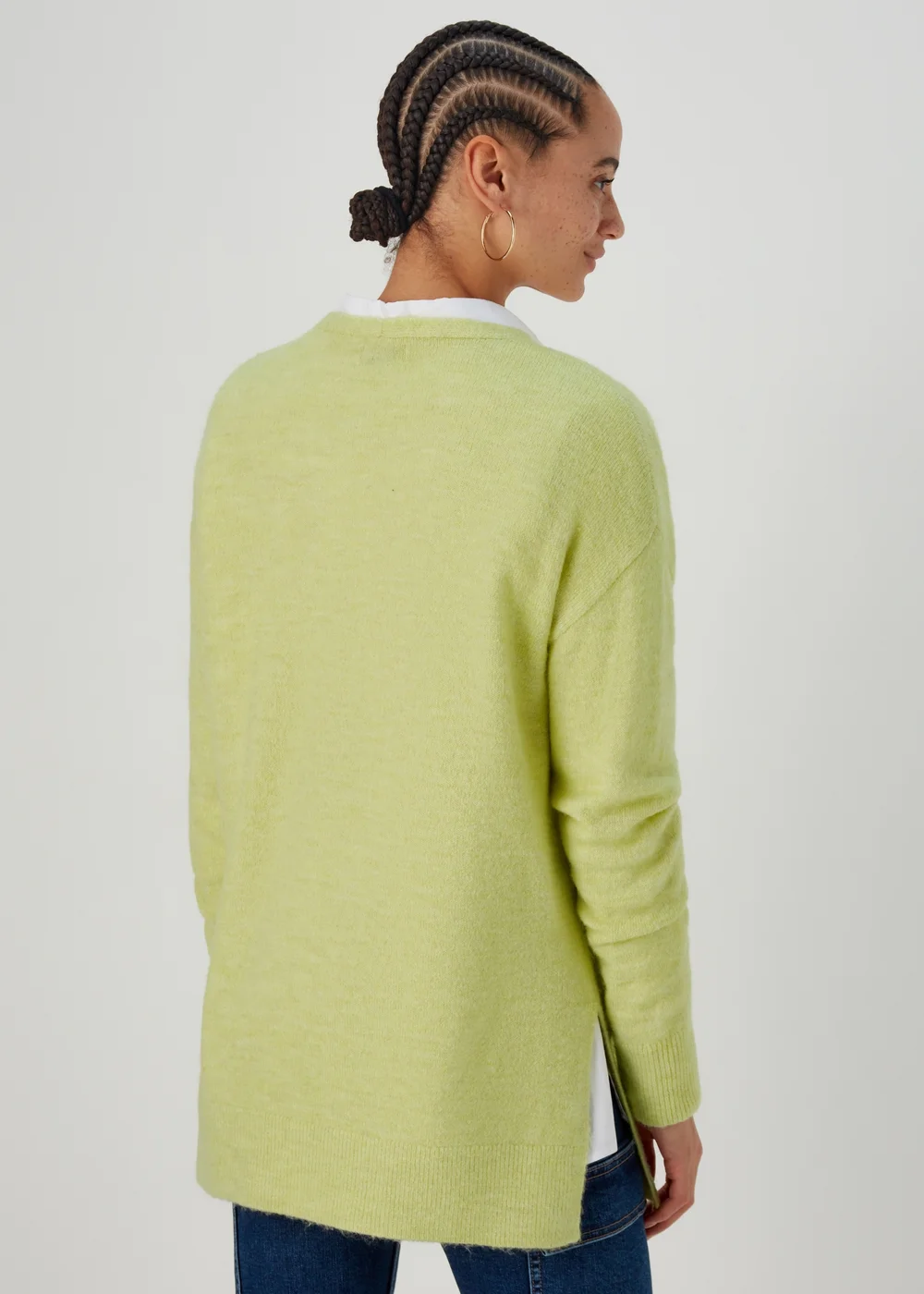 Papaya Petite Lime Spandex V Neck Cardigan - XS Image 2