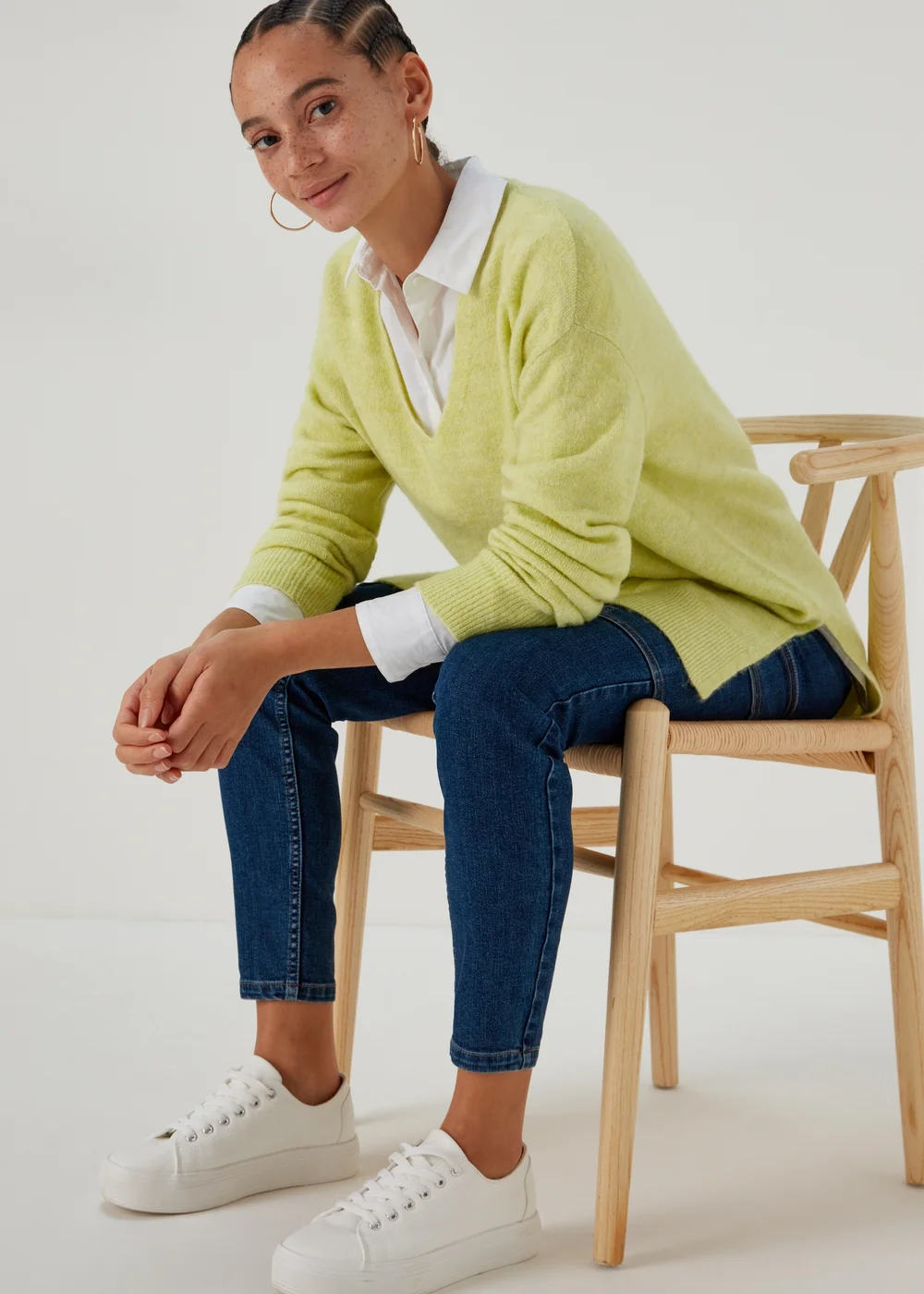 Papaya Petite Lime Spandex V Neck Cardigan - XS Image 4