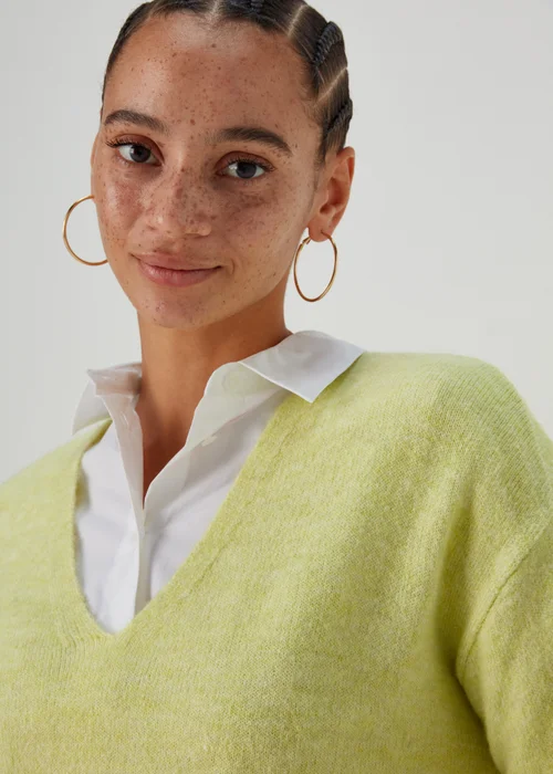 Papaya Petite Lime Spandex V Neck Cardigan - XS Image 3