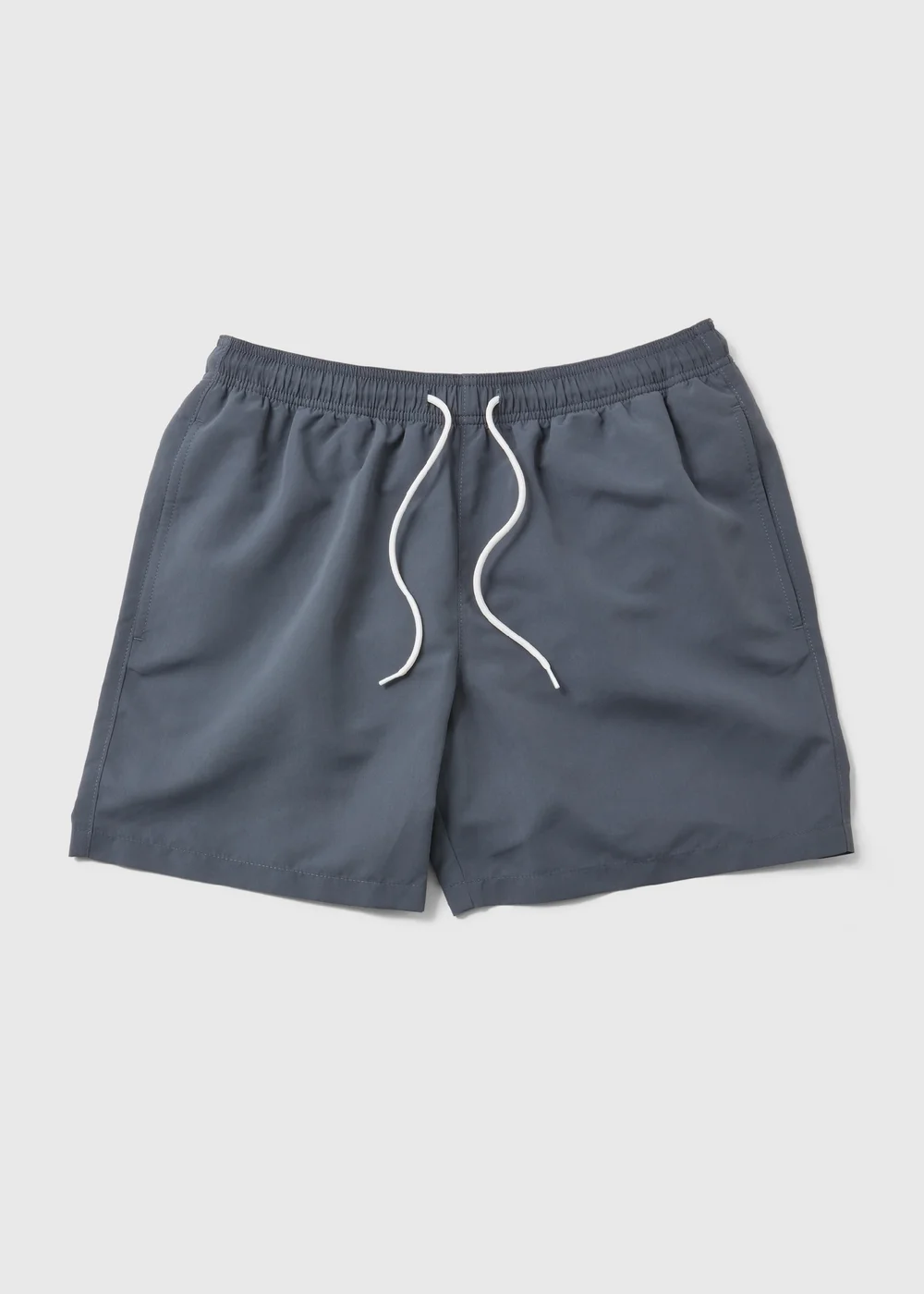 Grey Plain Swim Shorts - Small Image 4