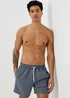 Grey Plain Swim Shorts - Small Image 1