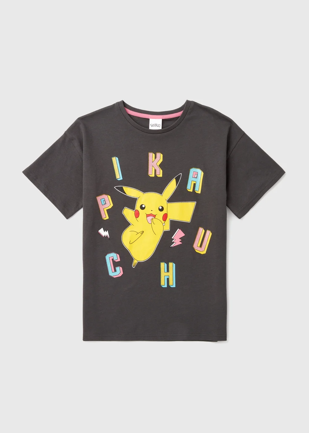 Pokemon Girls Charcoal Pikachu T-Shirt (5-12yrs) - 5 Yrs Image 1