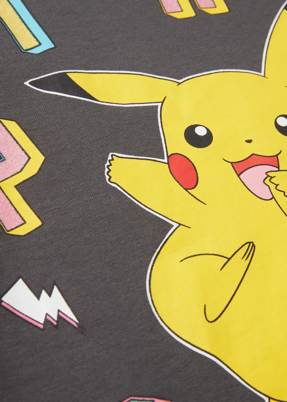 Pokemon Girls Charcoal Pikachu T-Shirt (5-12yrs) - 5 Yrs Image 2