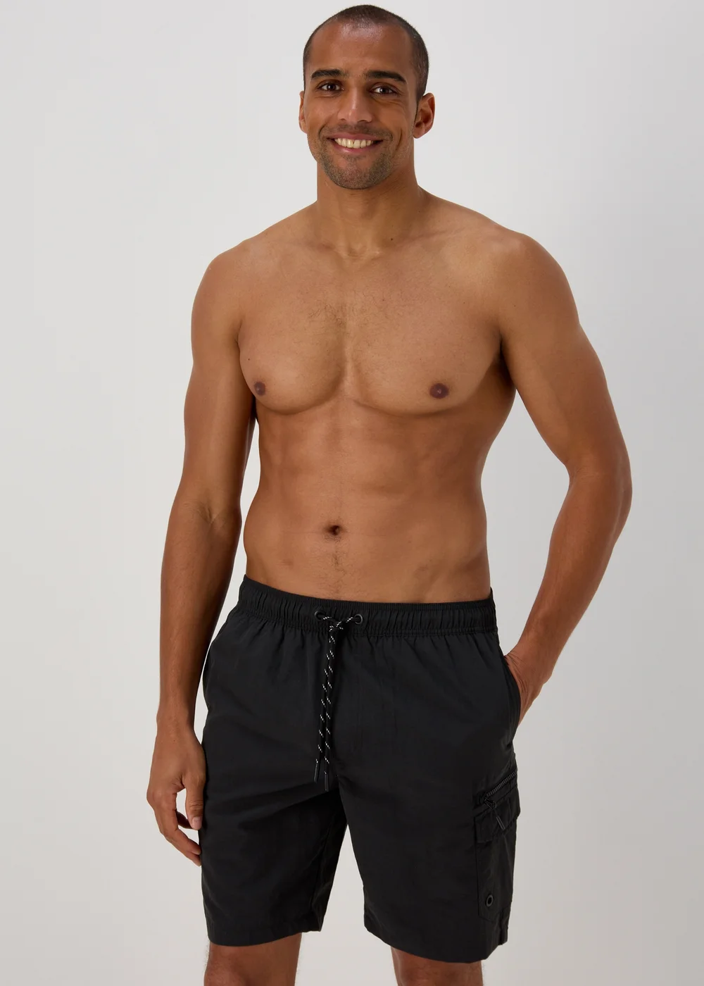 Black Cargo Swim Shorts - S Image 1