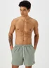 Khaki Embroidered Swim Shorts - Small Image 1