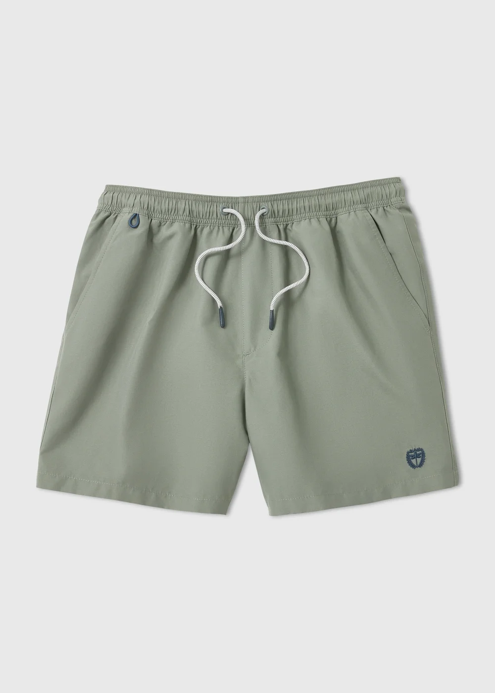 Khaki Embroidered Swim Shorts - Small Image 4