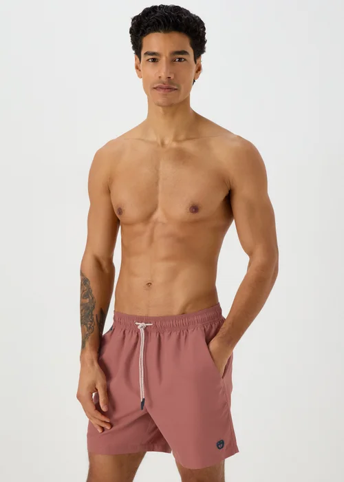 Red Embroidered Swim Shorts - S Image 1