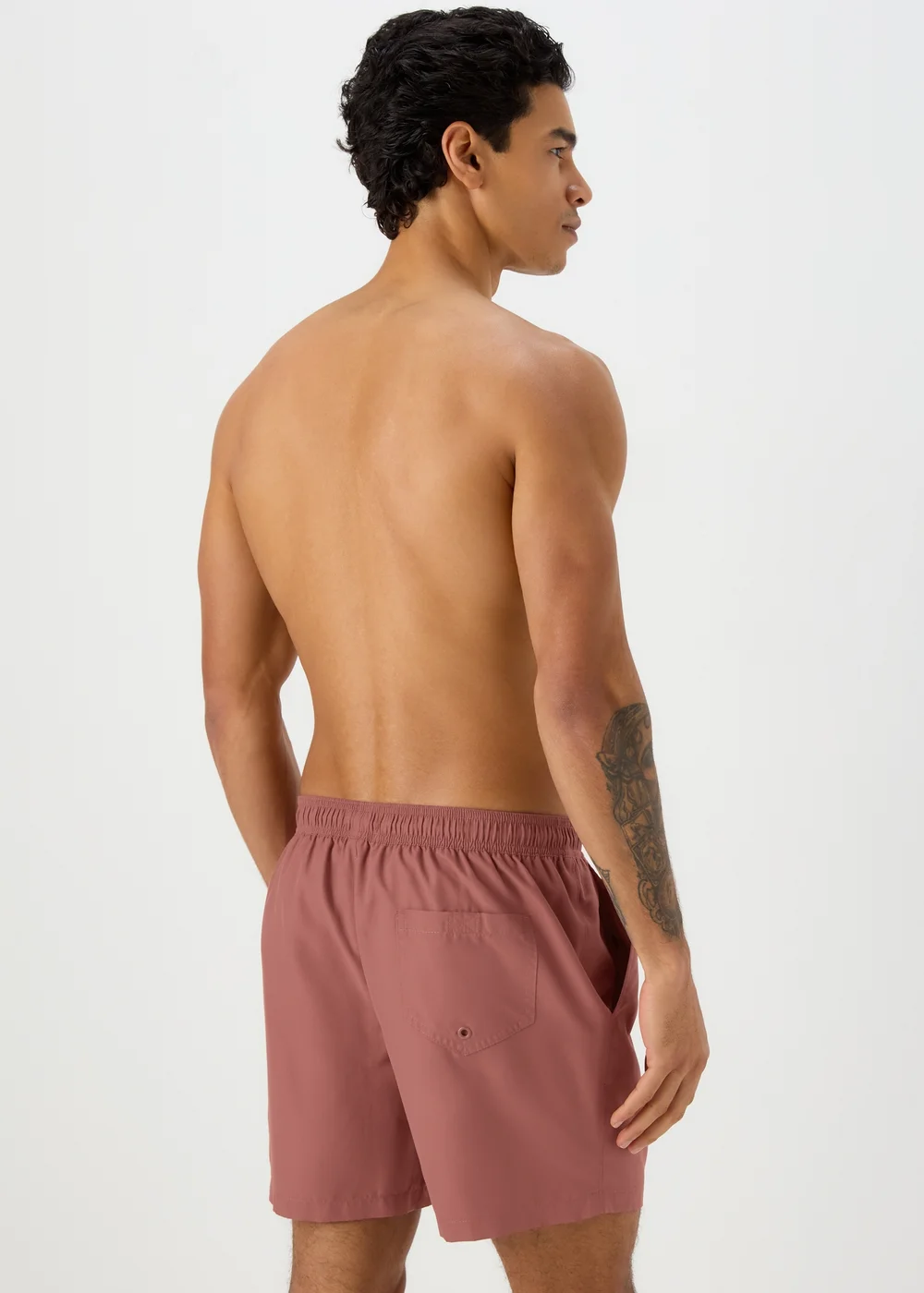 Red Embroidered Swim Shorts - S Image 2