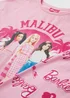 Pink Barbie Dolls Slogan Pyjama Set (4-12yrs) - Age 7 Years Image 2