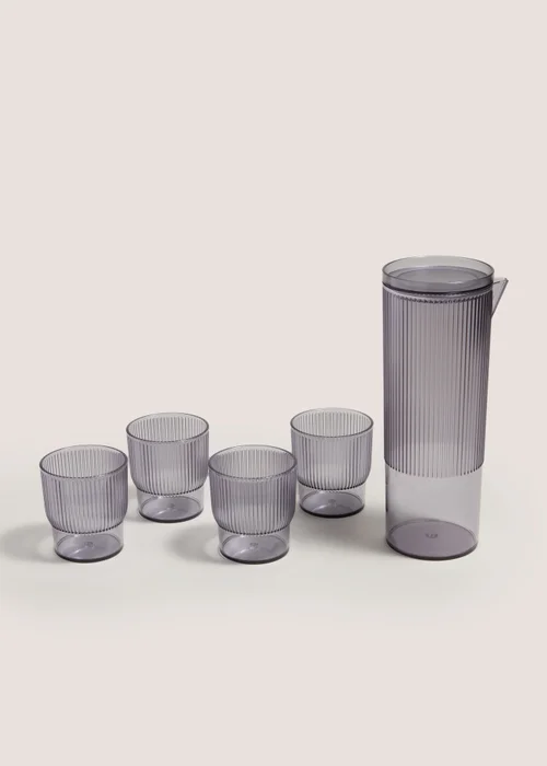Outdoor Black Jug and Cups Set Image 1