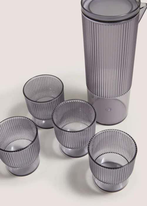 Outdoor Black Jug and Cups Set Image 2