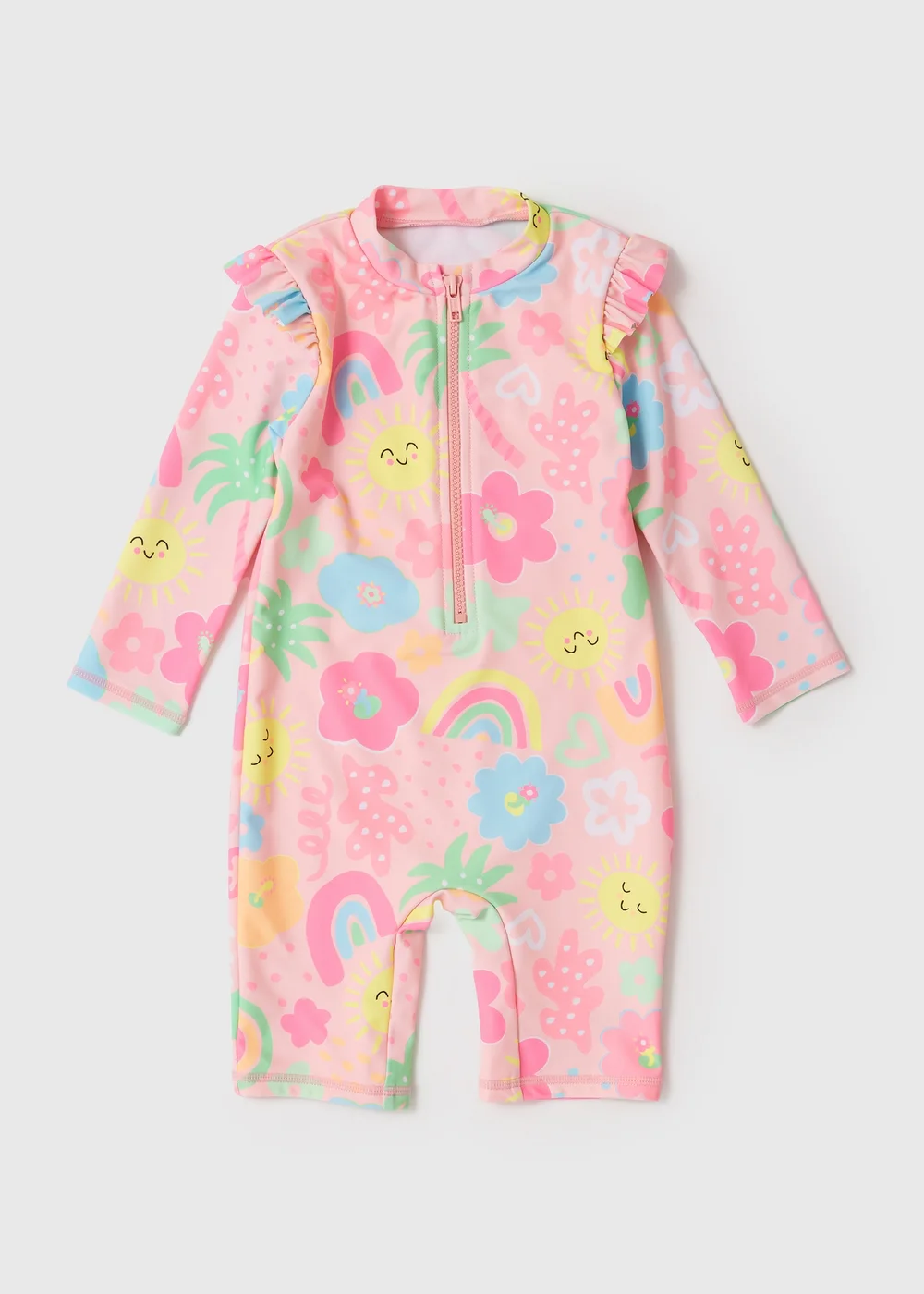 Girls Coral Happy Sun Swimsuit (1-7yrs) - 1-1.5 Yrs Image 1