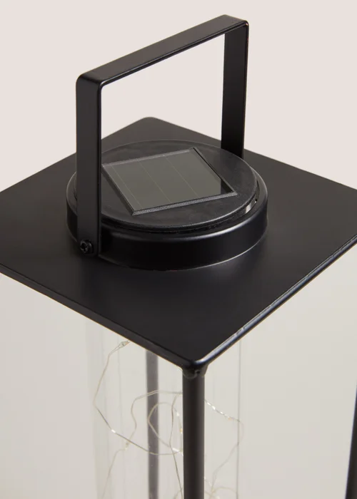 Black Metal Framed Solar Lamp (8.9x15x36cm) Image 2