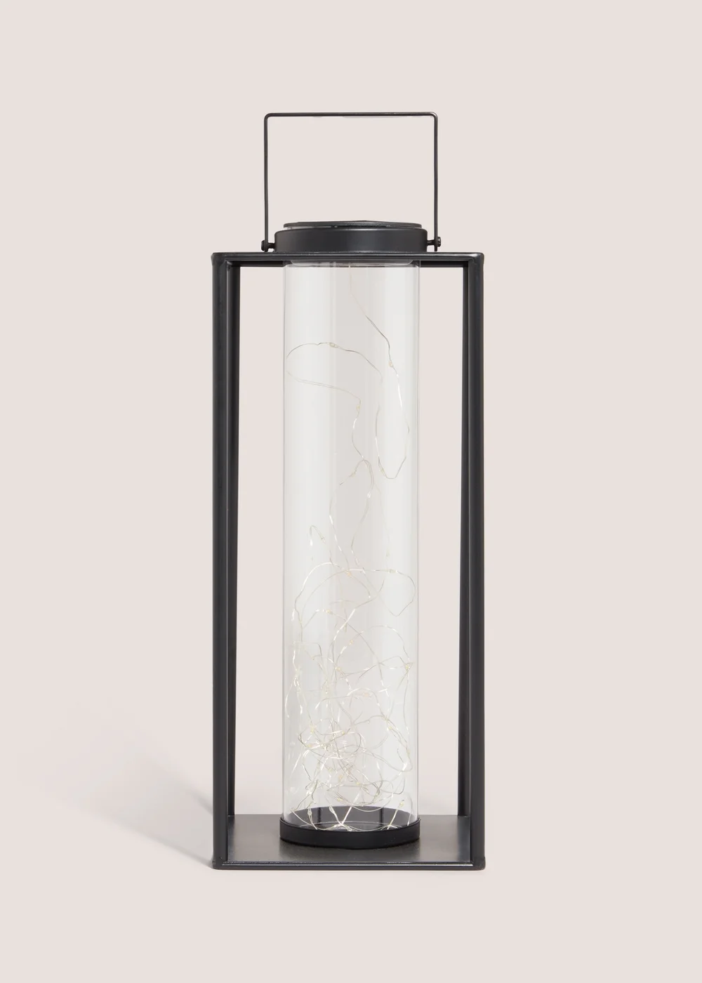 Black Metal Framed Solar Lamp (8.9x15x36cm) Image 1