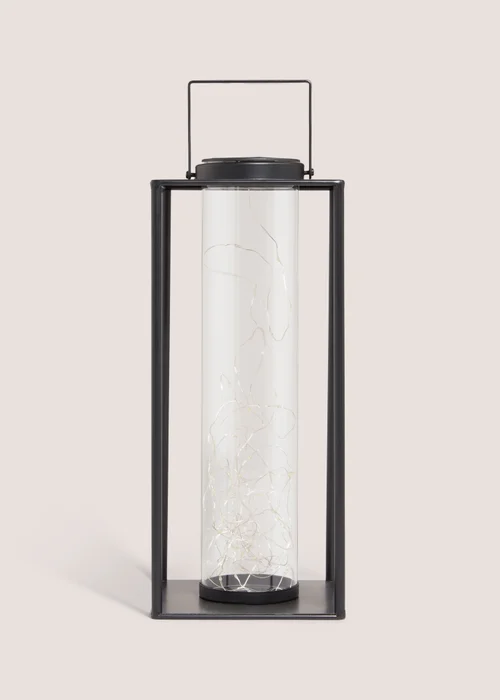 Black Metal Framed Solar Lamp (8.9x15x36cm) Image 1