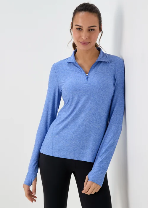Souluxe Blue Basic Half Zip - S Image 1