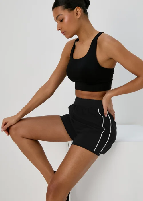 Souluxe Black Mono Panel 2 in 1 Shorts - 8 Image 4