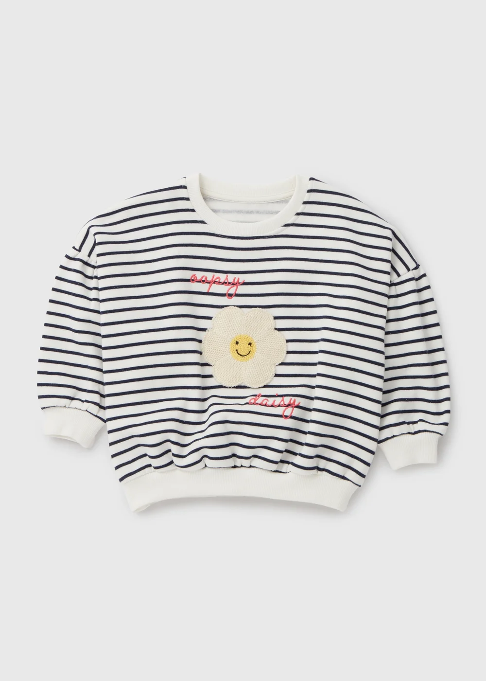Cream Oopsy Daisy Stripe Sweatshirt (1-7yrs) - 2-3 Yrs Image 1