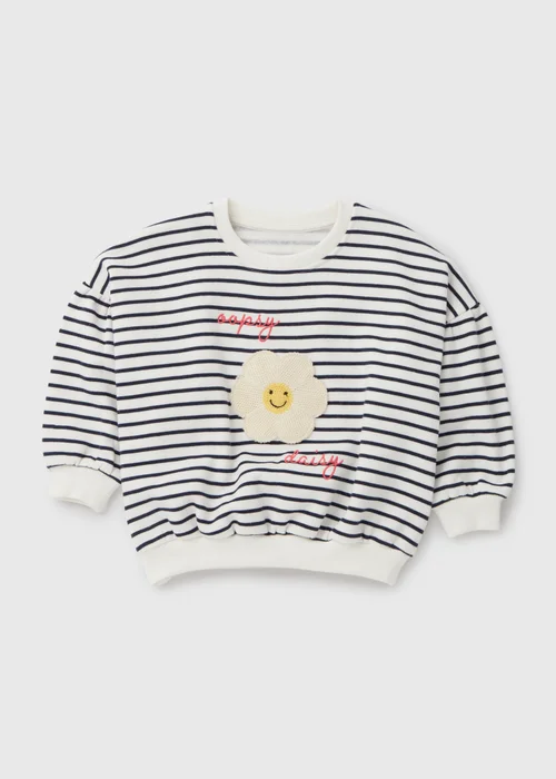 Cream Oopsy Daisy Stripe Sweatshirt (1-7yrs) - 2-3 Yrs Image 1