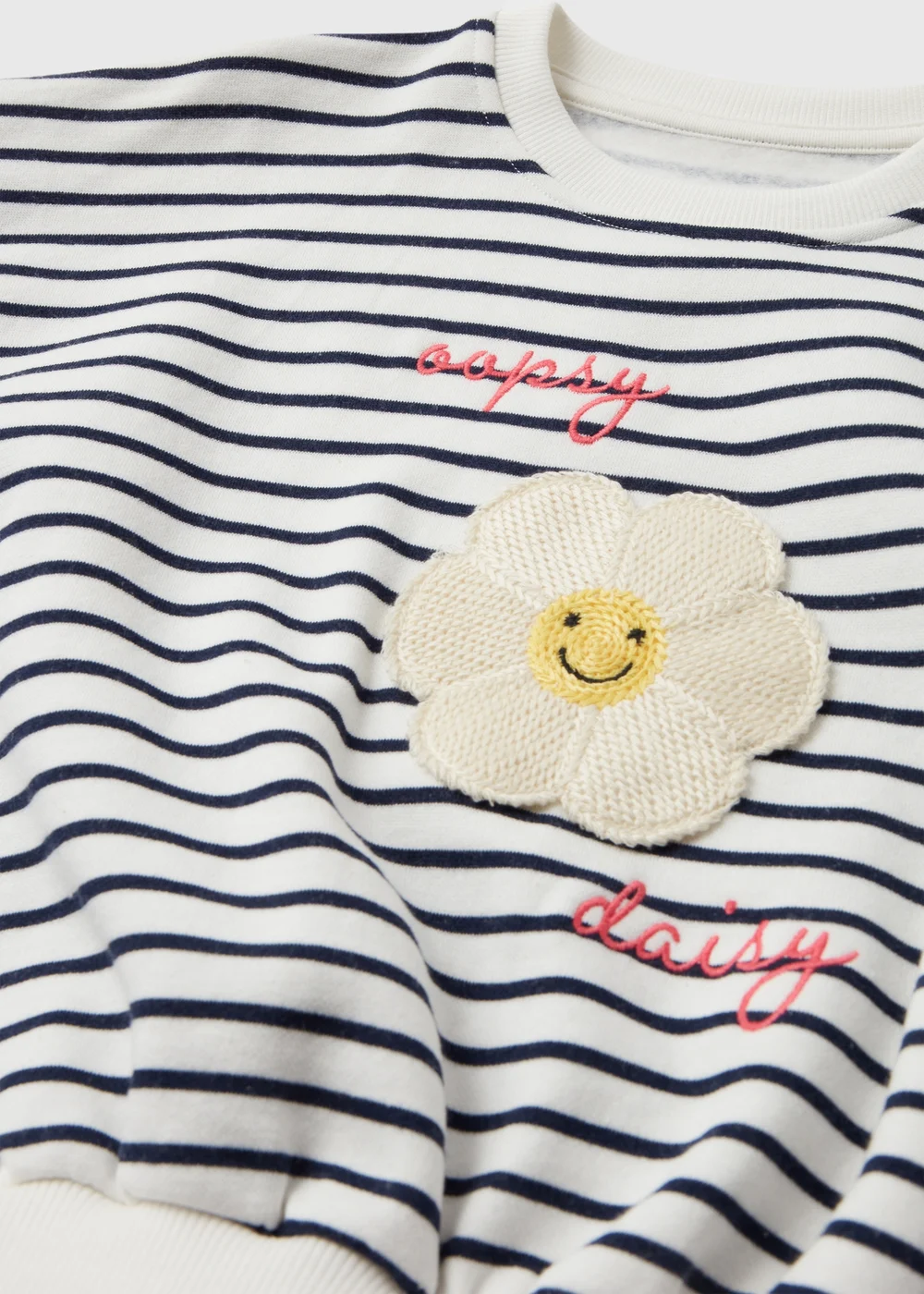 Cream Oopsy Daisy Stripe Sweatshirt (1-7yrs) - 2-3 Yrs Image 2