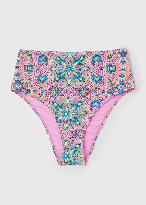 Pink Mosaic High Waisted Briefs - 6 Image 4
