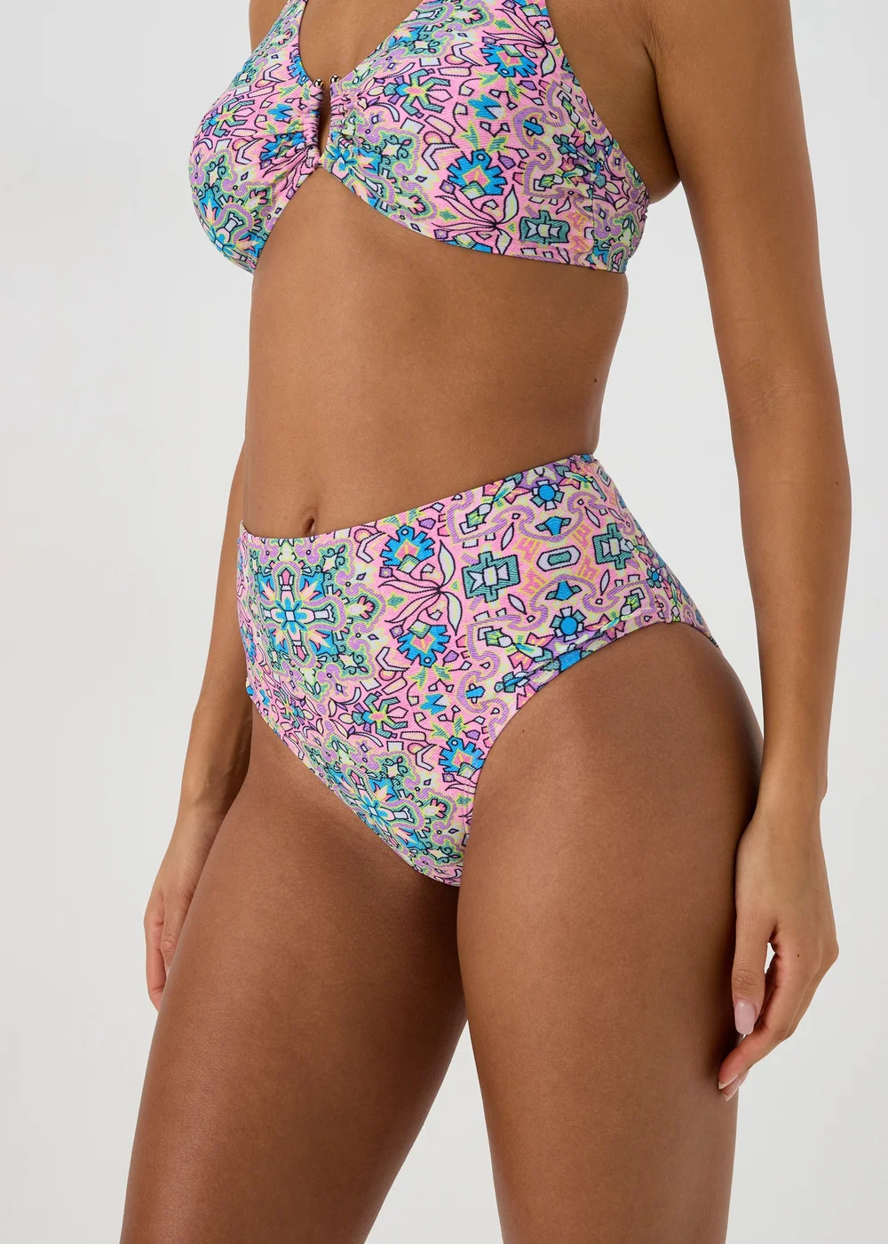 Pink Mosaic High Waisted Briefs - 6 Image 3