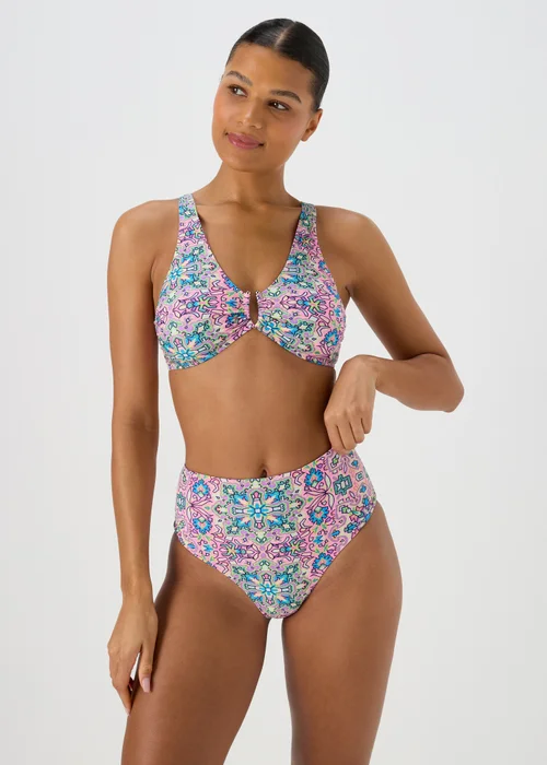 Pink Mosaic High Waisted Briefs - 6 Image 1