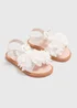 Girls White Corsage Occasion Sandals (Younger 4-12) - Size 4 Infants Image 1