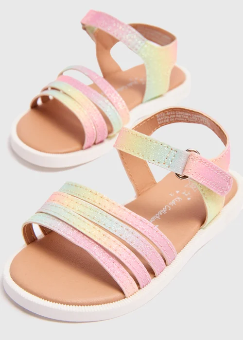 Girls Multicolour Rainbow Sandals (Younger 4-12) - Size 4 Infants Image 2