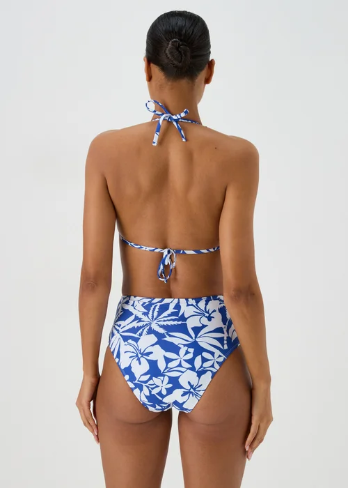 Blue Floral Bikini Triangle Top - 6 Image 2