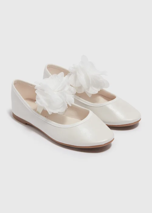 Girls White Floral Ballet Sandals (Younger 10-Older 5) - Size 1 Image 1