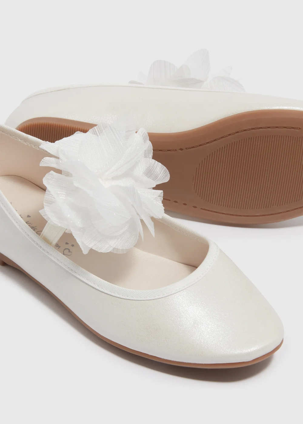 Girls White Floral Ballet Sandals (Younger 10-Older 5) - Size 1 Image 2