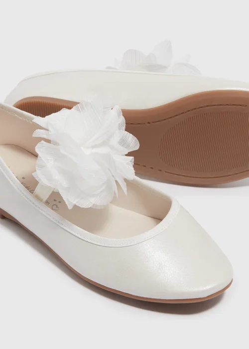 Girls White Floral Ballet Sandals (Younger 10-Older 5) - Size 1 Image 2