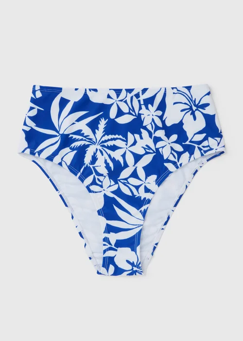 Blue Floral Bikini Bottoms - 6 Image 4