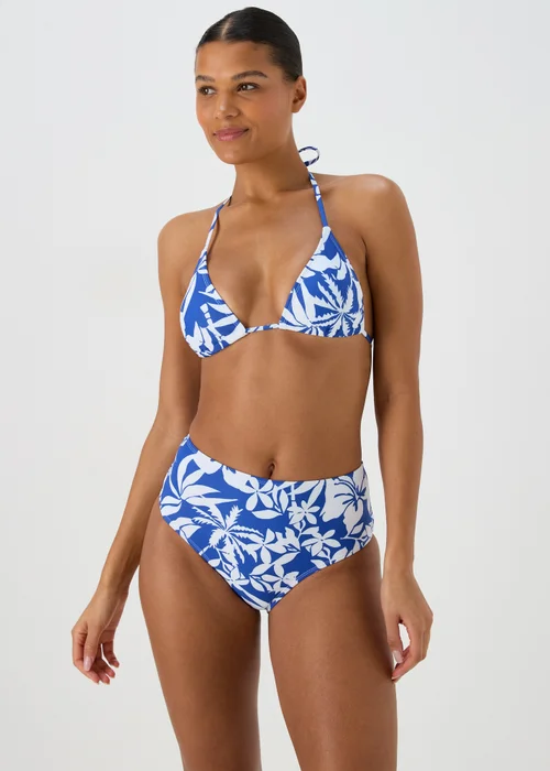 Blue Floral Bikini Bottoms - 6 Image 1