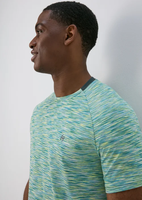 Souluxe Teal Space Dye T-Shirt - Extra small Image 3