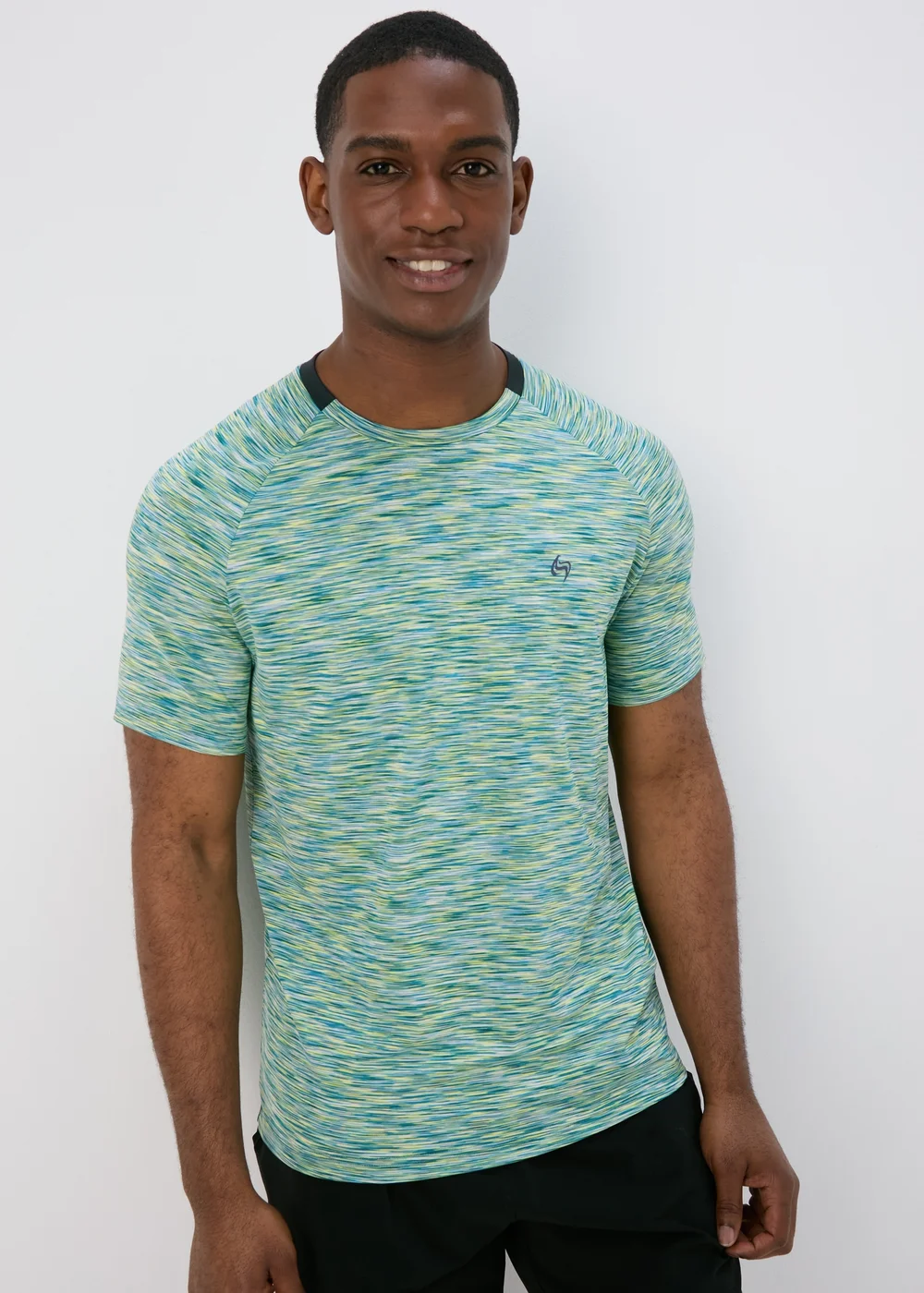 Souluxe Teal Space Dye T-Shirt - Extra small Image 1