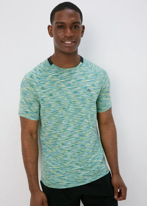 Souluxe Teal Space Dye T-Shirt - Extra small Image 1
