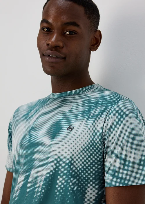 Souluxe Teal Tie Dye Print T-Shirt - S Image 3
