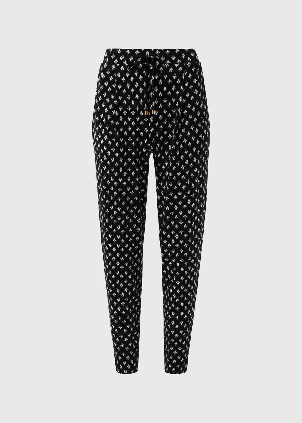Black Geo Printed Harem Trousers - 8 Image 5