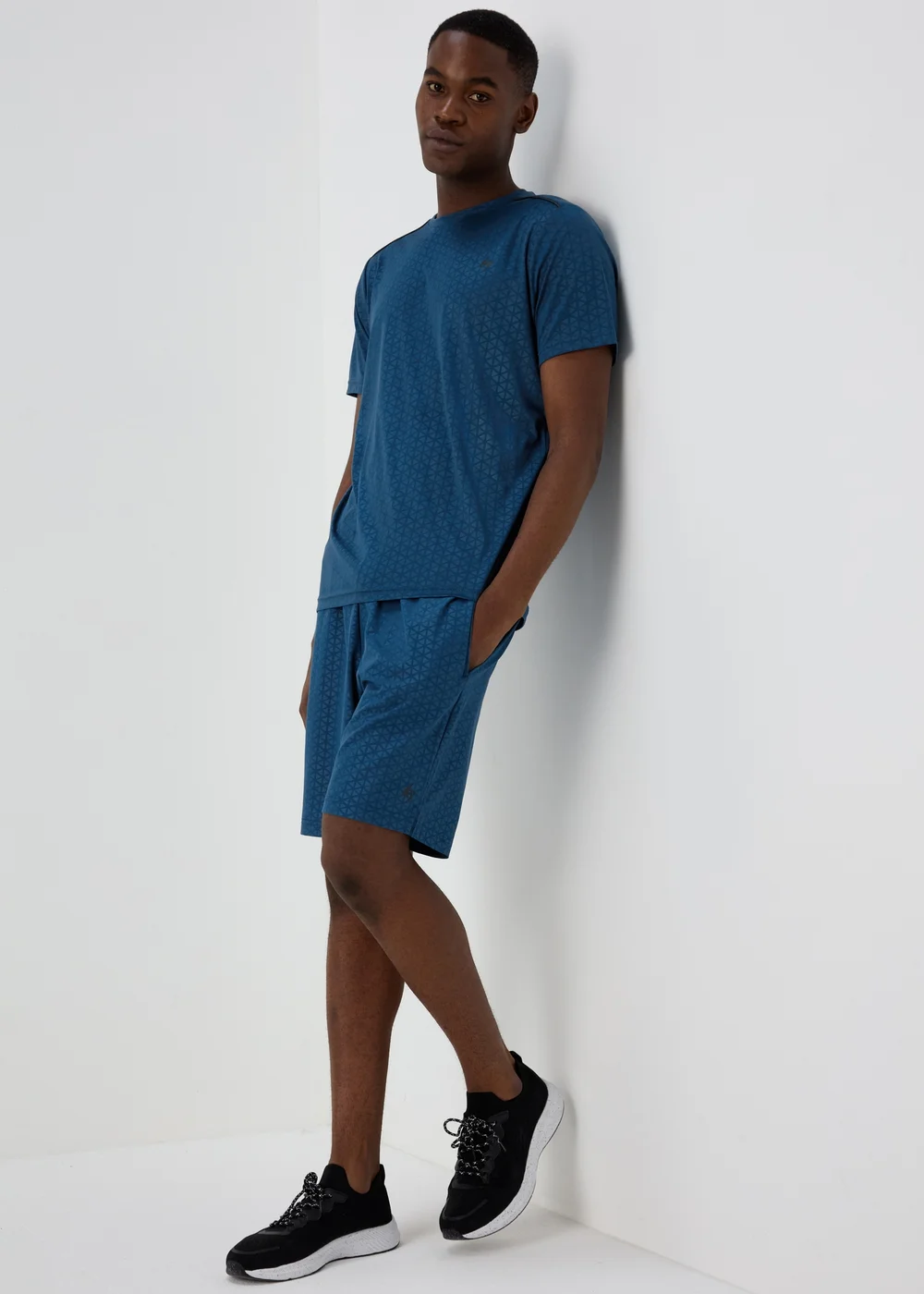 Souluxe Blue Embossed Print Shorts - XS Image 4