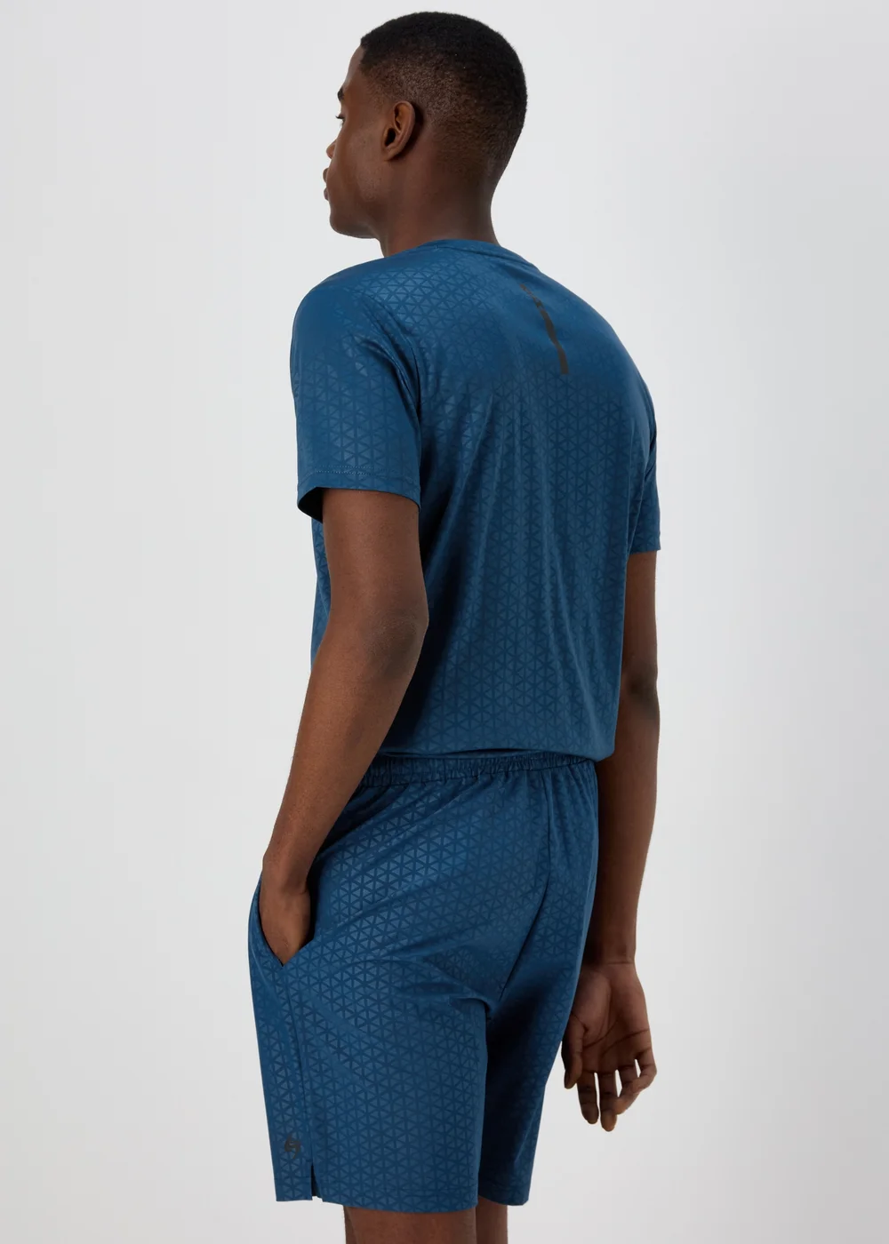 Souluxe Blue Embossed Print Shorts - XS Image 2
