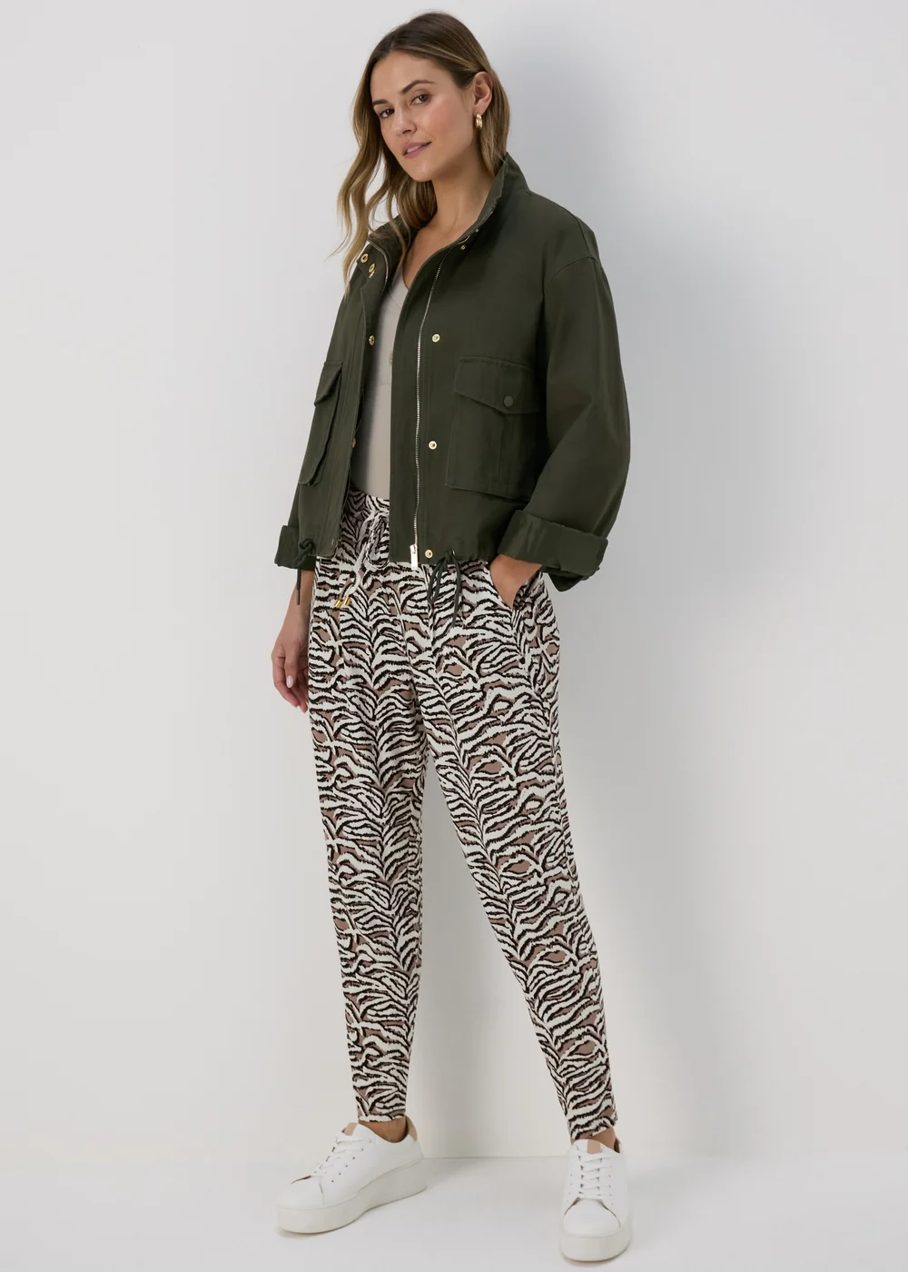 Brown Animal Print Harem Trousers - 8 Image 4