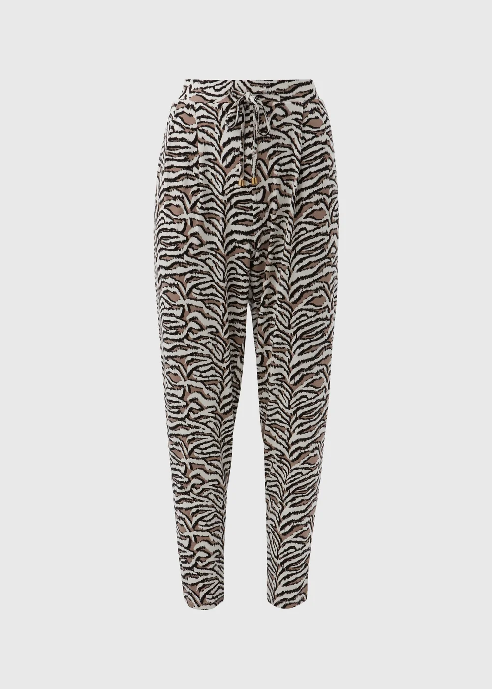Brown Animal Print Harem Trousers - 8 Image 5