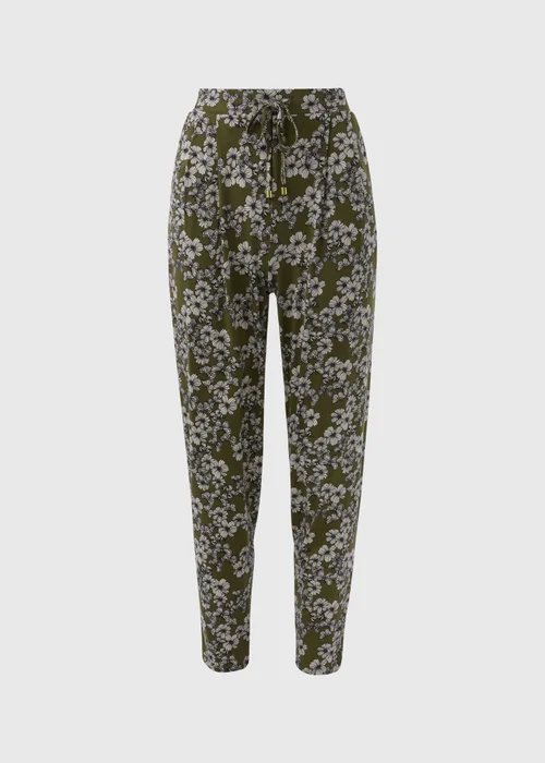 Khaki Butterfly Print Harem Trousers - 8 Image 5